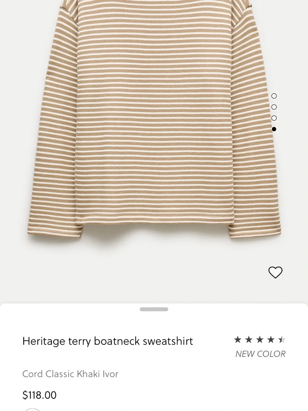 J.Crew Heritage Terry Boatneck Sweatshirt Navy Striped